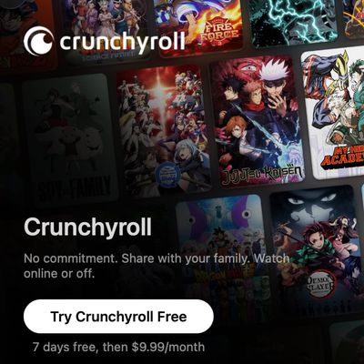 crunchyroll apple tv channels