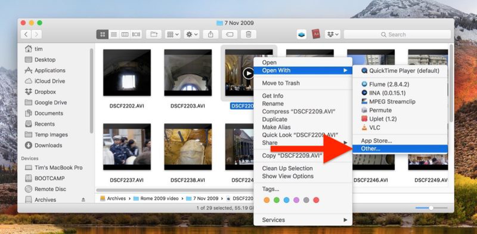Mac os how to change default view in Finder
