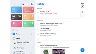 reminders side bar view