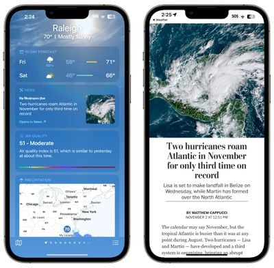 weather app news integration