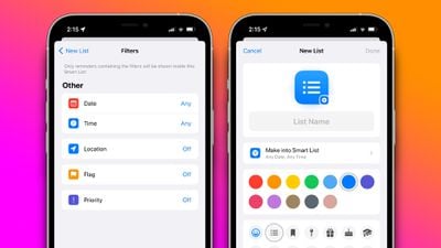 ios 15 reminders smart list feature