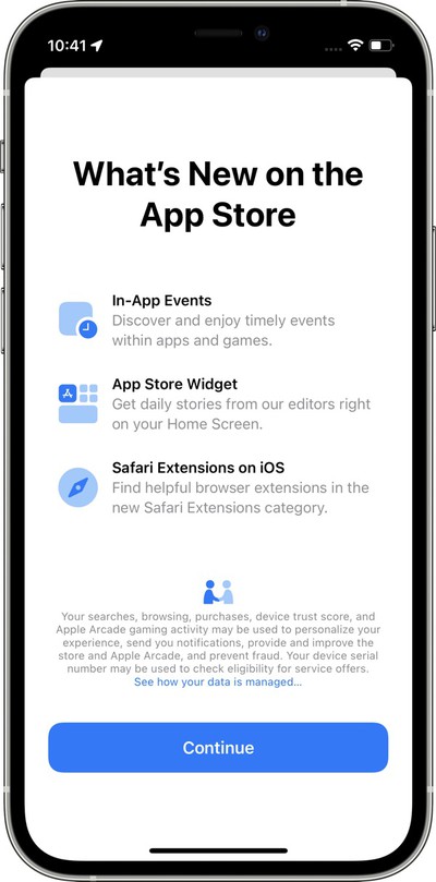 App Store start screen