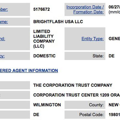 brightflash corp listing