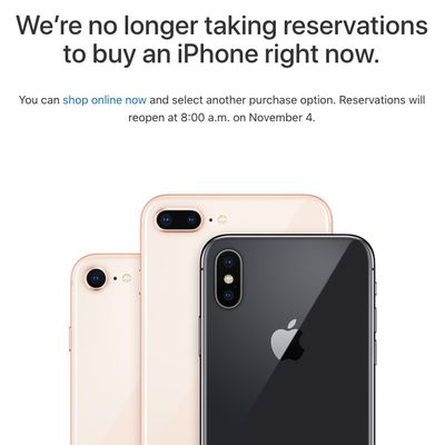 iphone x reservations