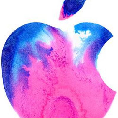 apple logo pink blue brooklyn