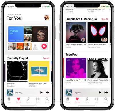 Apple Music Updates For You With New Layout Featuring More Frequent Song Recommendations Macrumors
