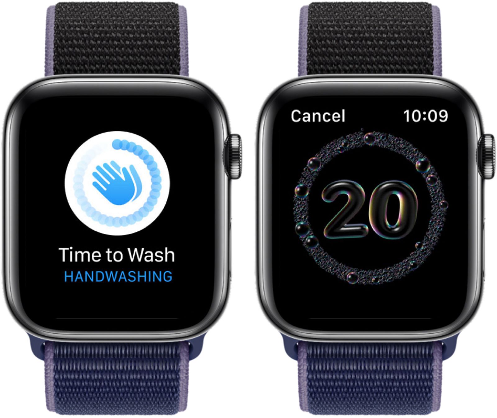 Lavage de best sale main apple watch