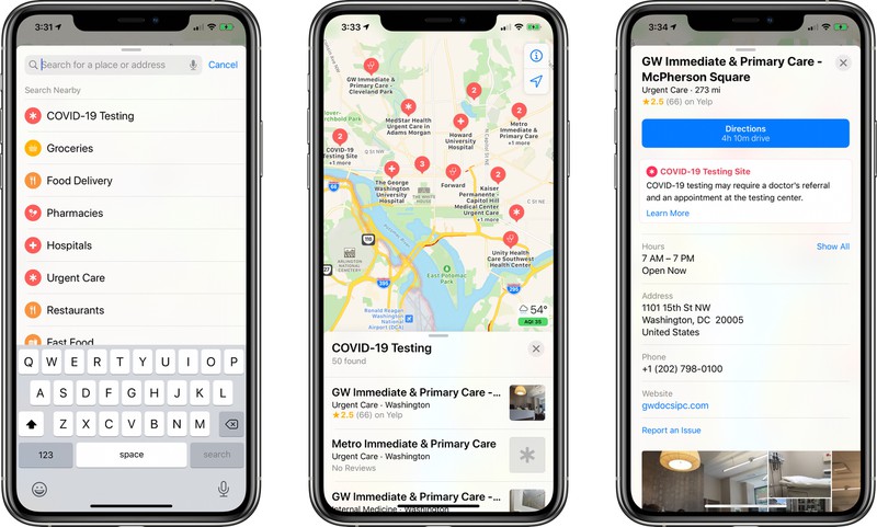 Apple Maps Now Displaying COVID-19 Testing Locations in the U.S