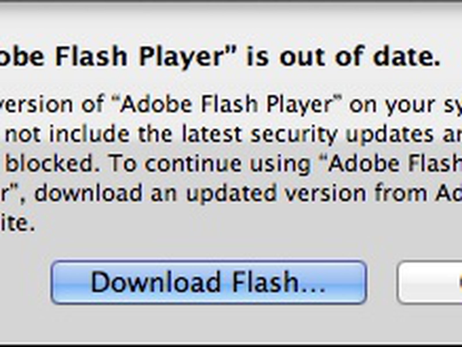 adobe flash security update for mac