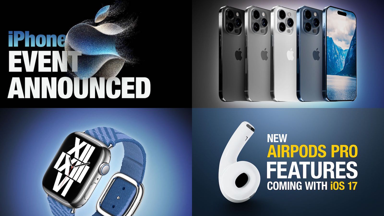 Notícias principais: evento da Apple anunciado para iPhone 15, novos Apple Watches, fones de ouvido AirPods USB-C e muito mais