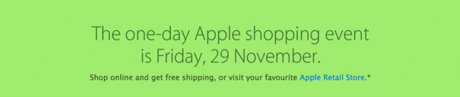 Apple Posts Black Friday 2013 'One-Day Shopping Event' Teaser - MacRumors