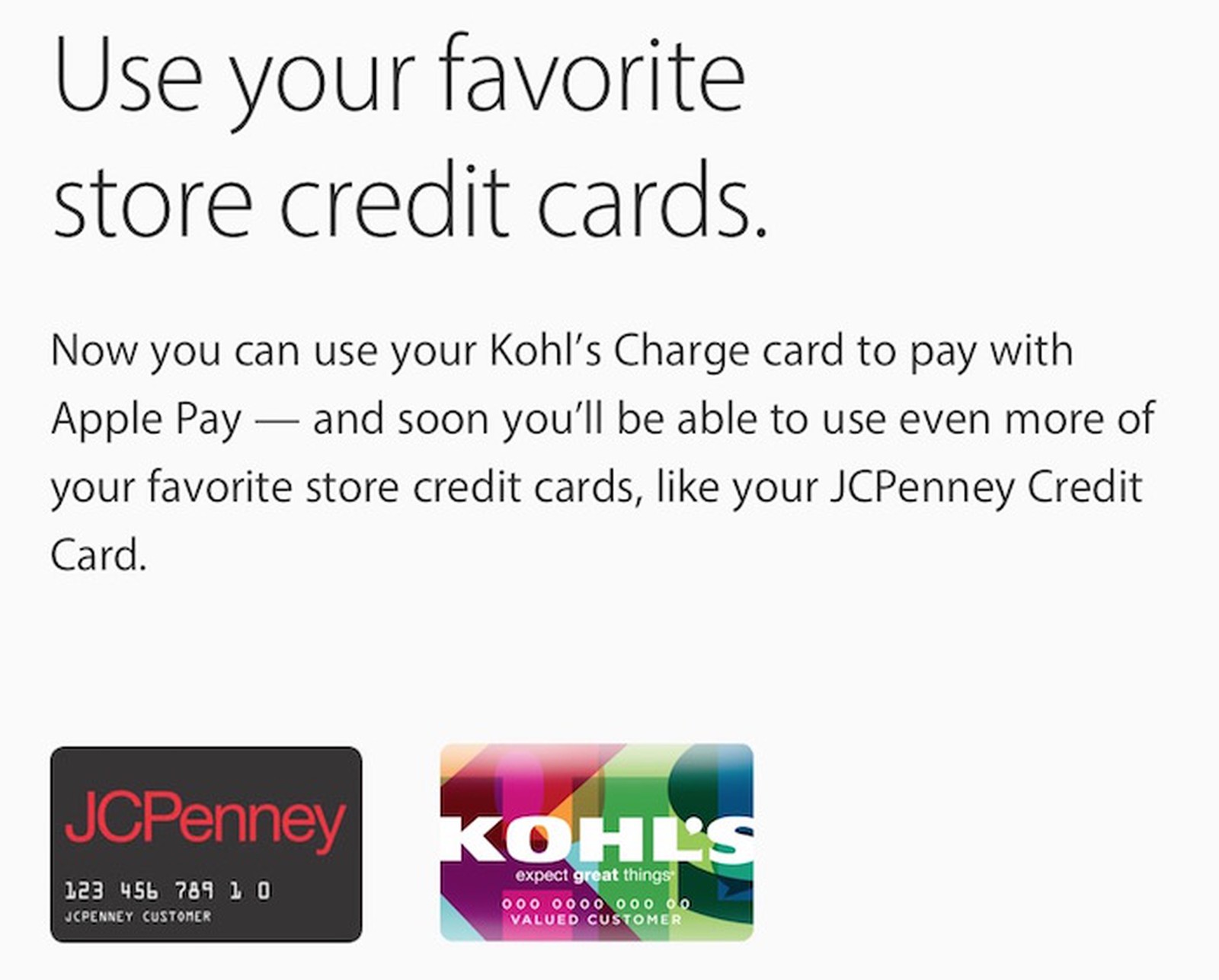 JCPenney Testing Apple Pay Support for Store Cards, Nationwide Rollout Coming in Spring 2016 ...