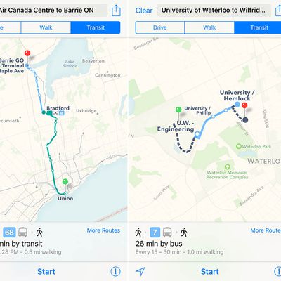Apple Maps Transit Canada
