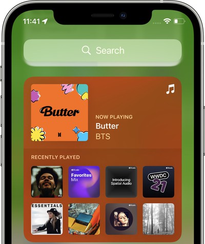 apple music widget ios 15