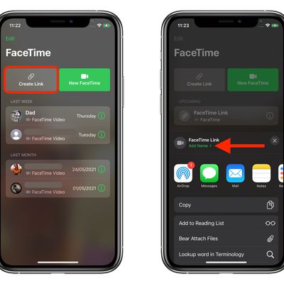 create facetime link