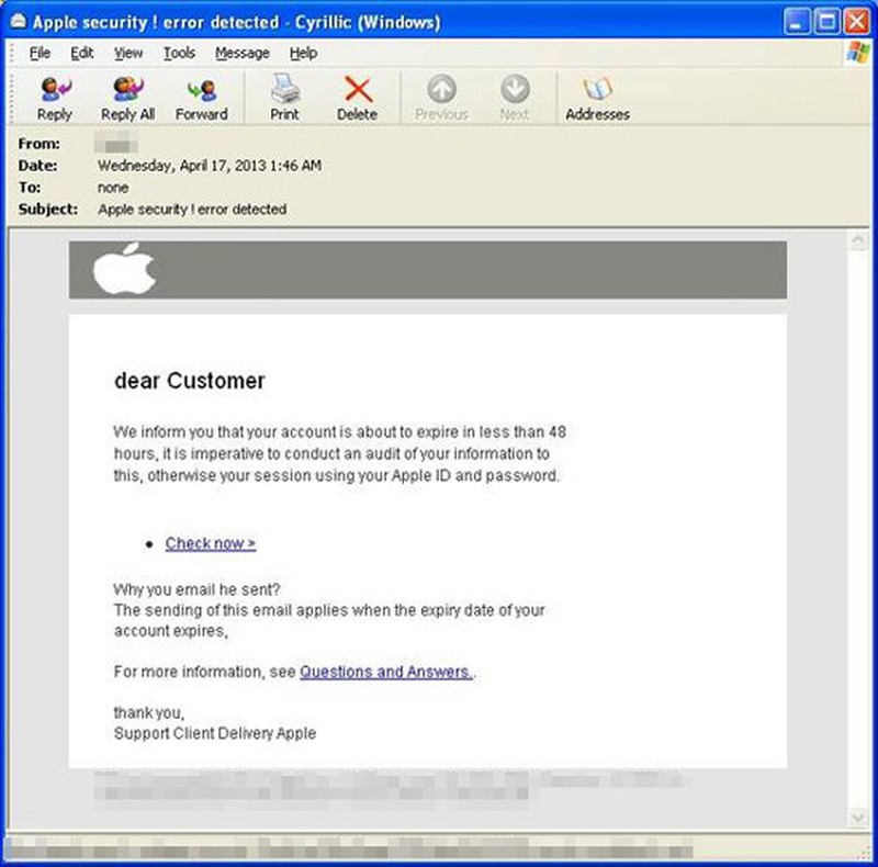 Account expired. Фишинг Apple. Фишинговые атаки.