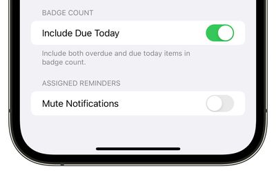 ios 16 reminder include today