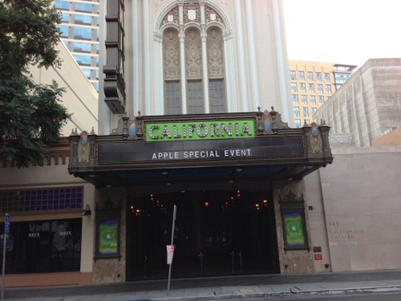 California Theatre Decorated In Anticipation of Apple's Media Event ...