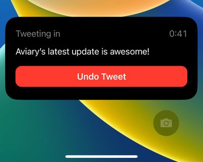 aviary undo tweet live activity