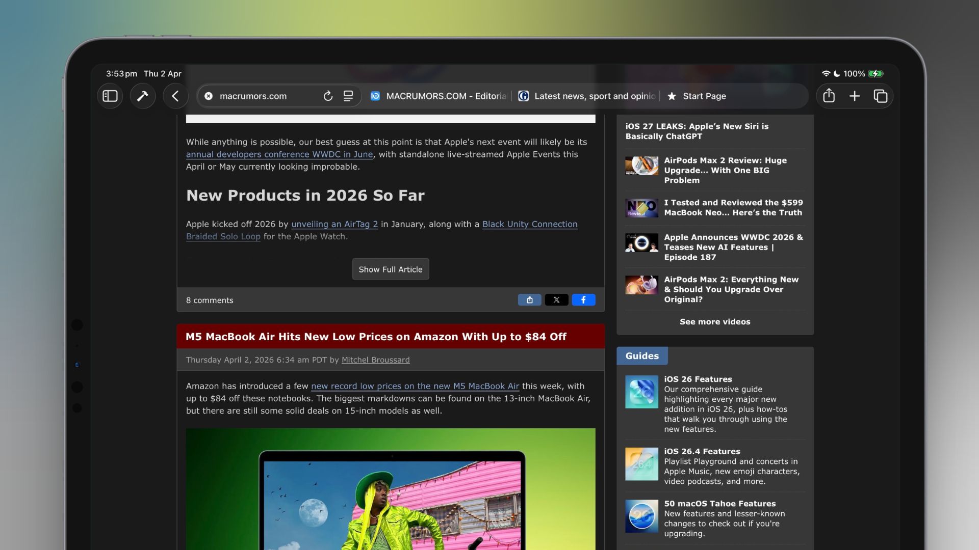 Safari's Compact Tab Bar Is Back on Mac and iPad