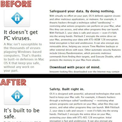 os x security marketing comparison