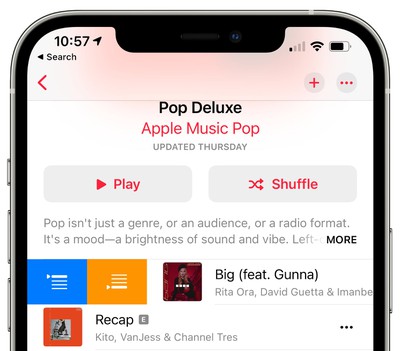 apple music swipe gestures 14 5 b2