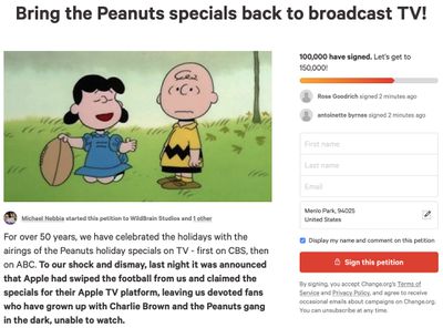 peanutsspecialsappletvpetition