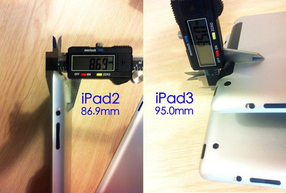 iPad 3 Rear Shell Measures in at 9.5 mm Thick, 0.8 mm Thicker Than iPad ...