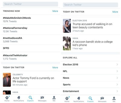 twitter explore for trending netflix spotify