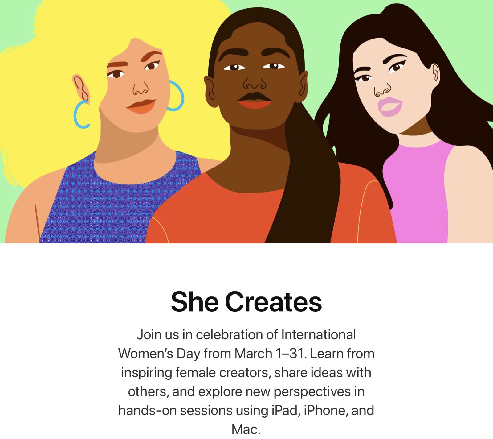 Apple Retail Stores Celebrating Upcoming International Women S Day With Today At Apple Sessions Macrumors