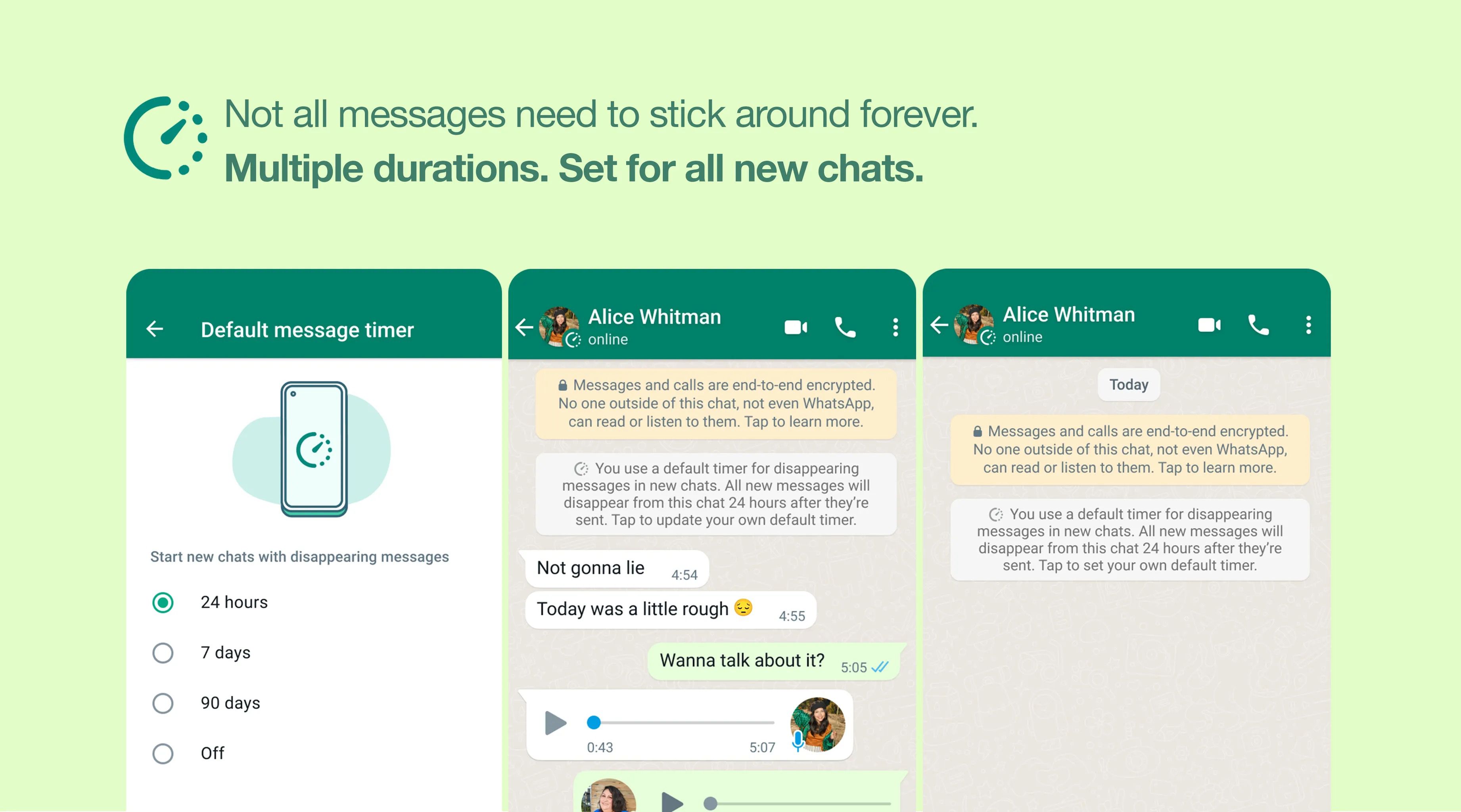 WhatsApp Makes Disappearing Messages a Default Option With