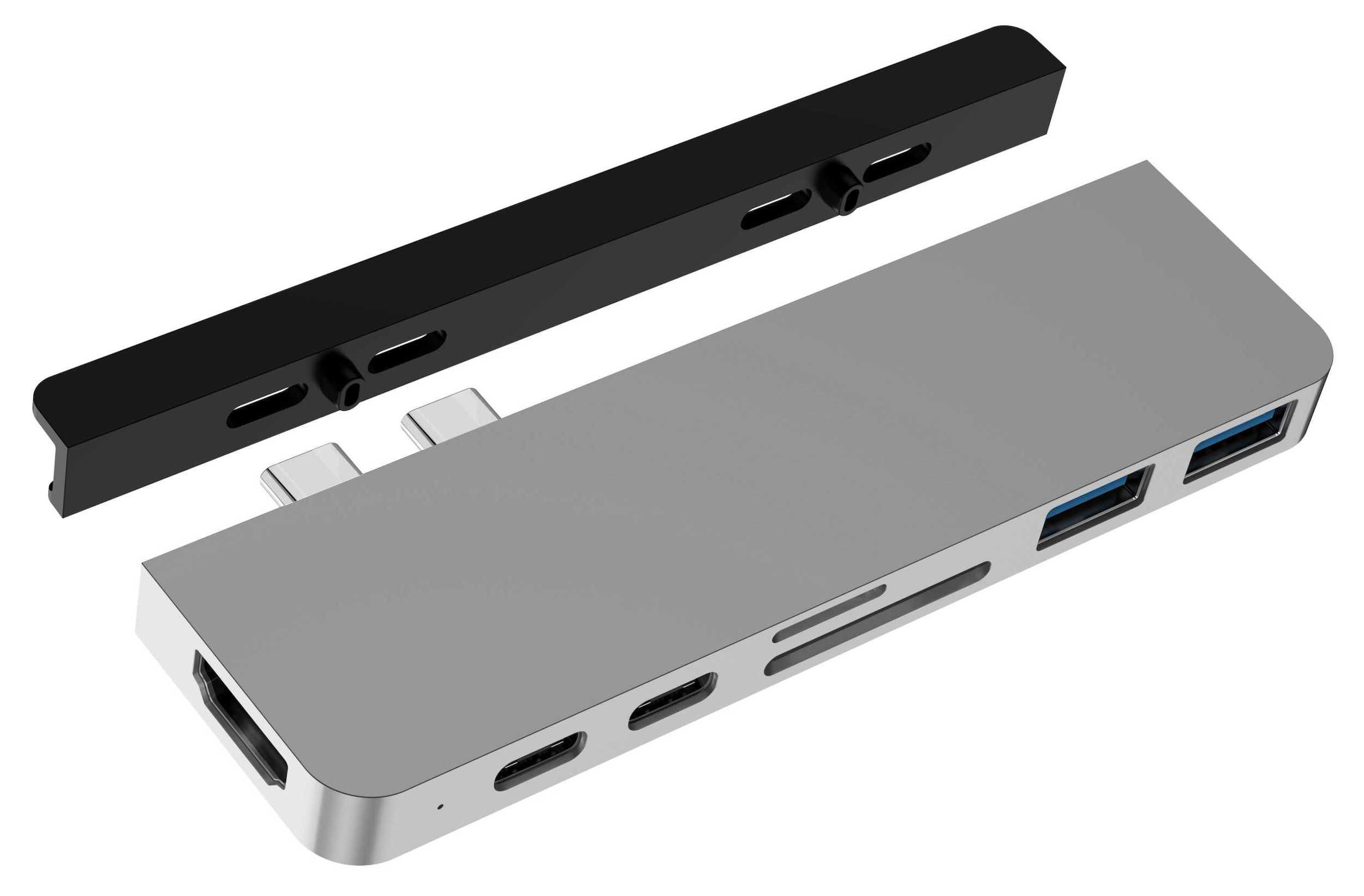 Adaptateur 7-en-2 HyperDrive Duo 2 ports Thunderbolt 3 pour MacBook Pro Touch Ba 