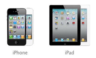 iphone 4 ipad 2 black white