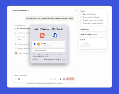1password claude integration example