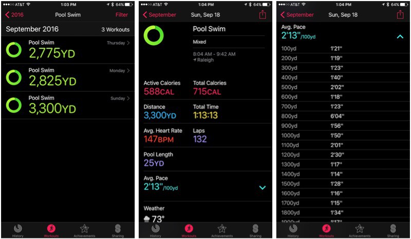 apple watch series 2 swimming