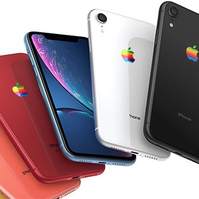 iPhone XR rainbow Apple logo concept