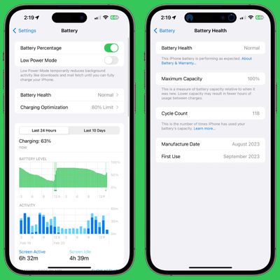ios 17 4 battery health optimization iphone 15