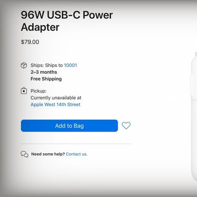 apple 96w power adapter shipping