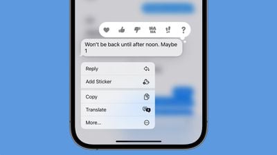 iOS 17 2 Reply αυτοκόλλητο Tapback