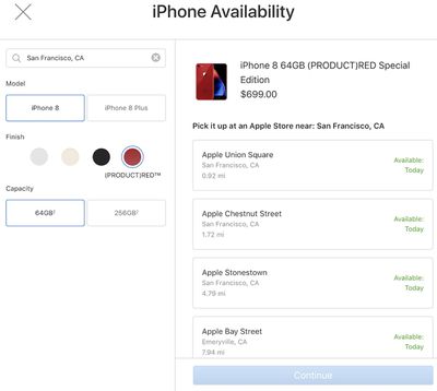 red iphone 8 availability