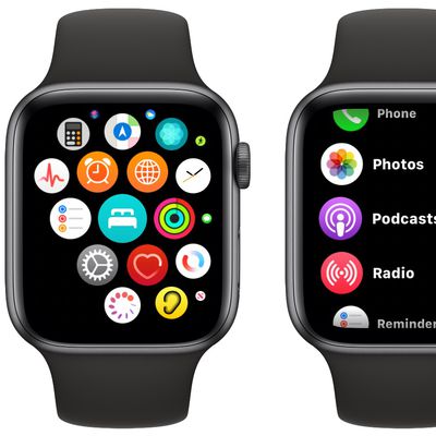 apple watch list grid view