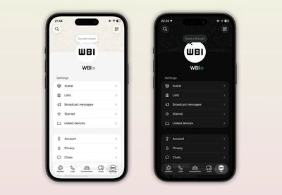 whatsapp new profile tab