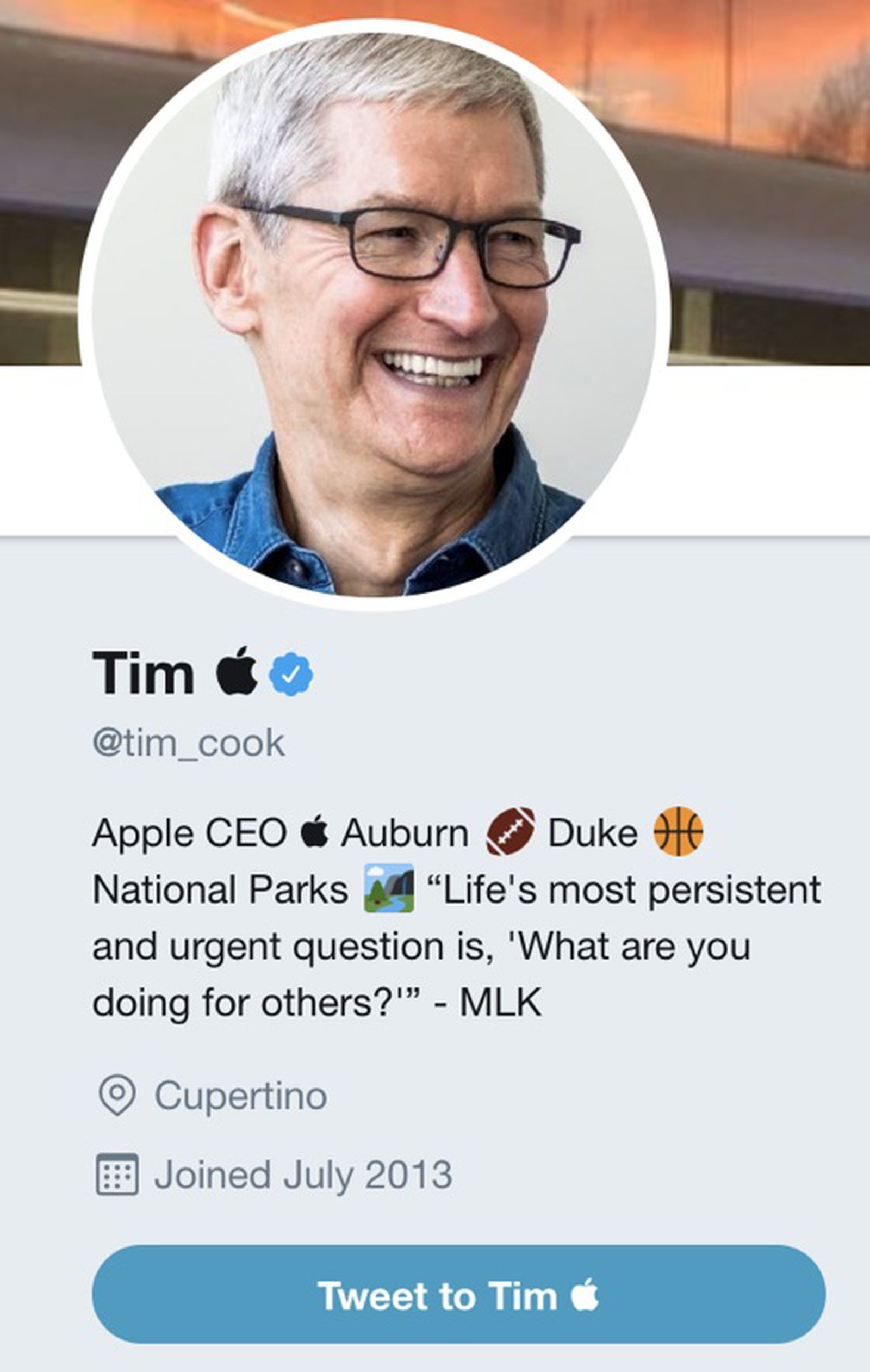 Büyük etkileri Christchurch  Tim Cook Changes Twitter Name to 'Tim Apple' After President Trump's Name  Flub - MacRumors