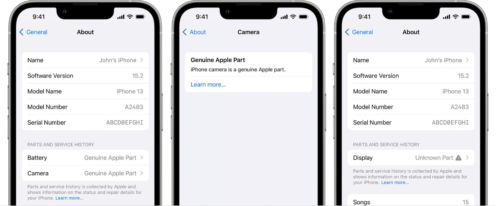iOS 15.2 Adds 'Parts and Service History' Feature to iPhone - MacRumors