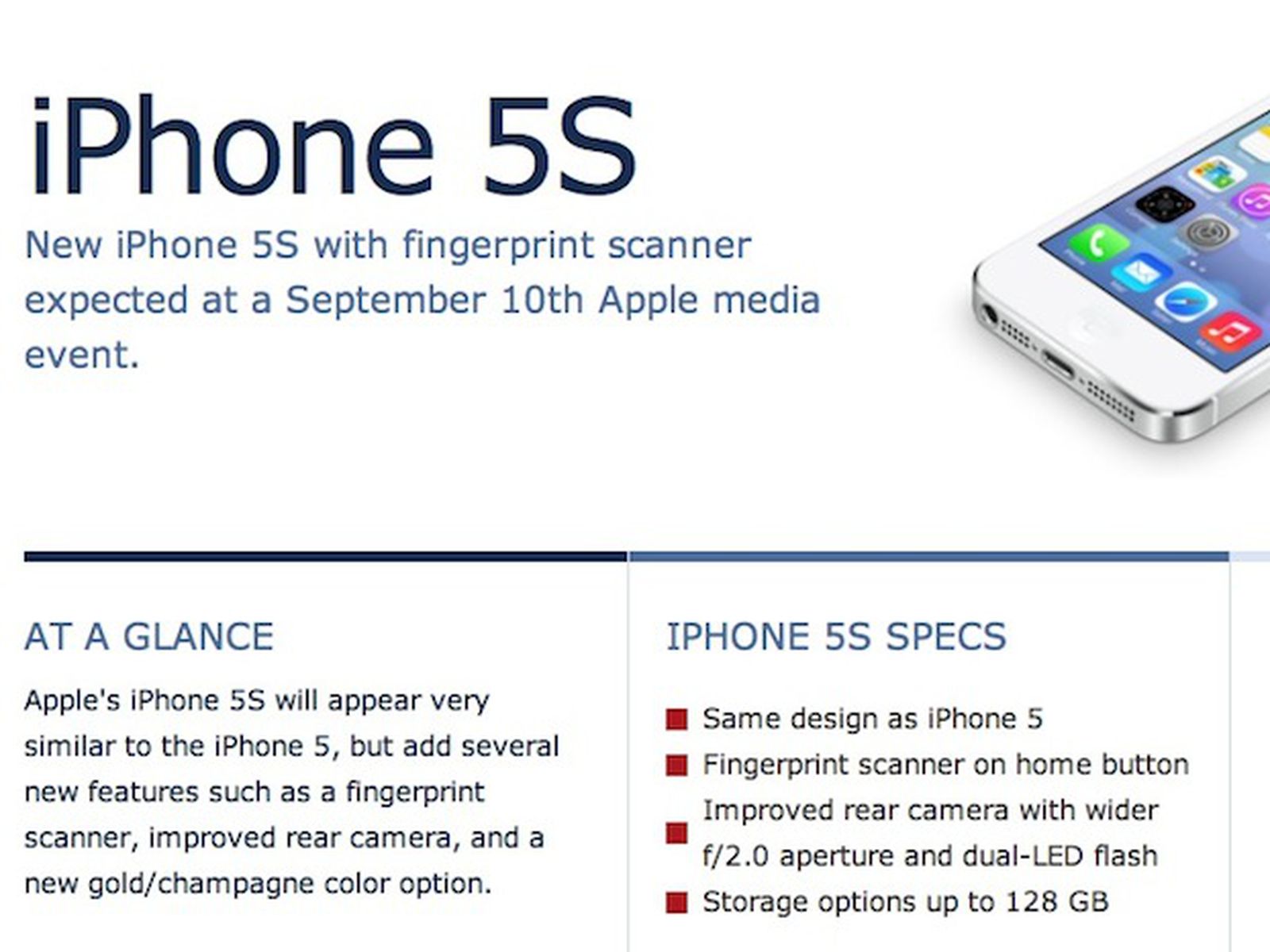 D.w.z Wetenschap Geniet MacRumors Roundups: What We Expect for the iPhone 5S, 5C and iWatch -  MacRumors