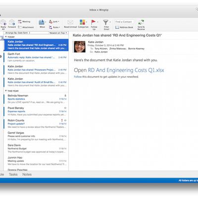 outlook mac 2014