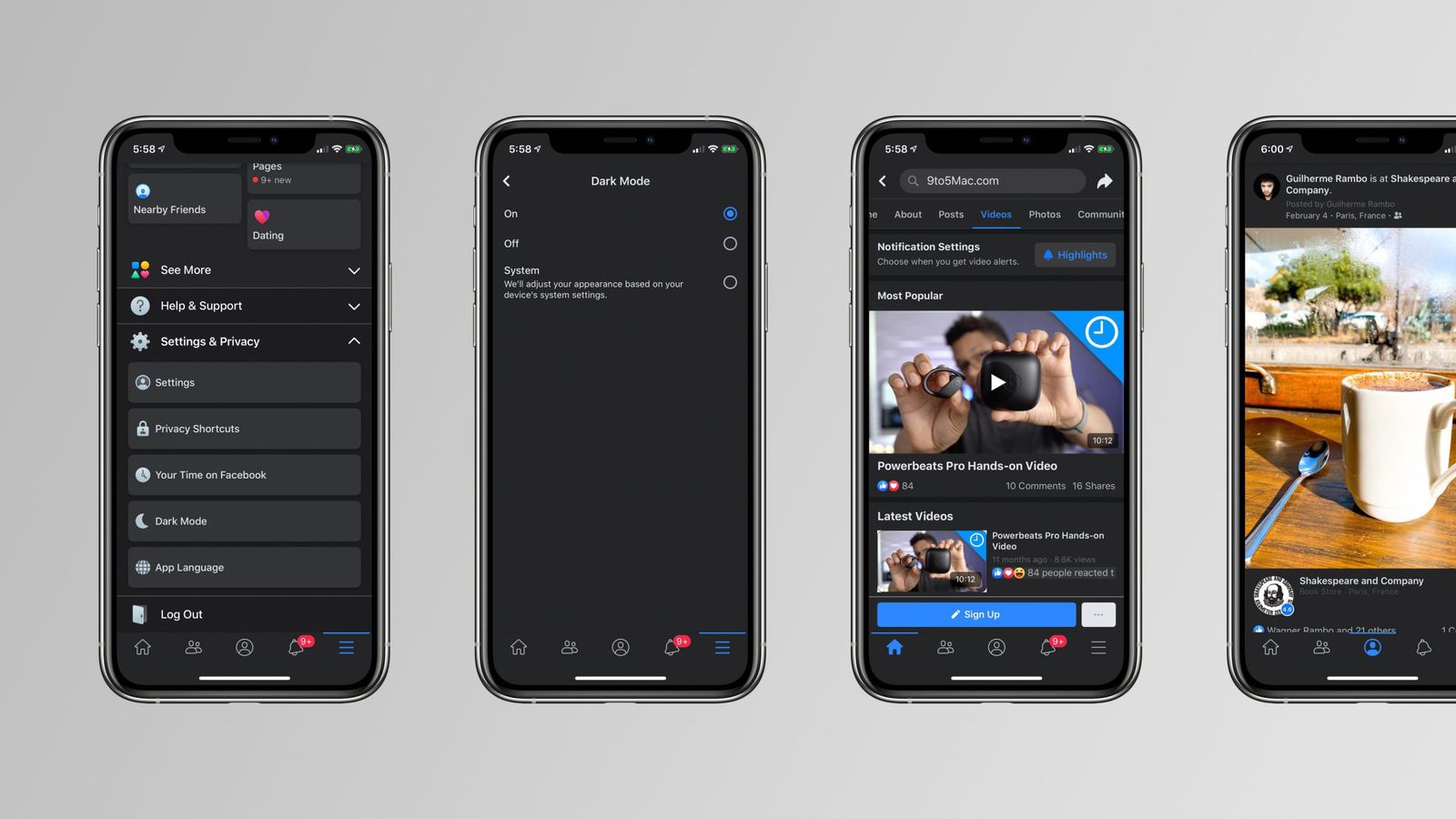 Screenshots Reveal Facebook Ios App Has Hidden Dark Mode Macrumors