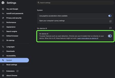 Chrome sul dispositivo ai 4GB attiva/disattiva file