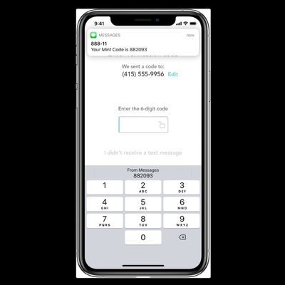 one time passcode sms black background