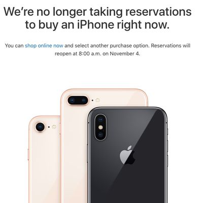 iphone x reservations